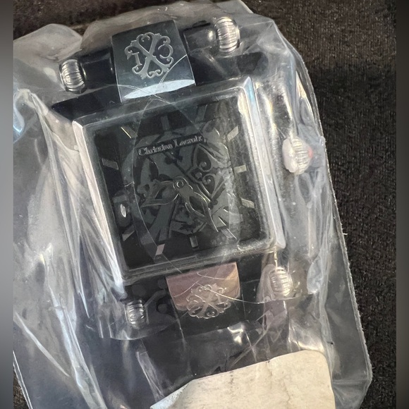 Christian Lacroix Black and Silver Square Watch